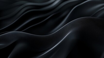 Obraz premium Striking Black Abstract Background with Smooth Modern Waves
