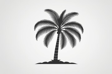 Fototapeta premium a close up of a palm tree on a small island