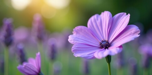 Fototapeta premium Large lavender colored flower blooming in a garden, lavender, flowers