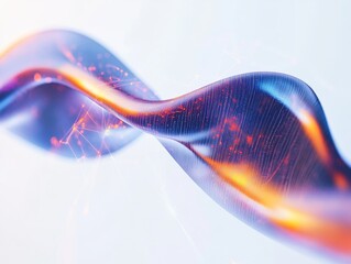 Futuristic Flowing Fabric with Digital Particles  
