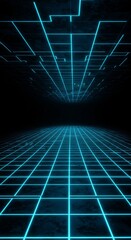 Obraz premium A futuristic digital grid.