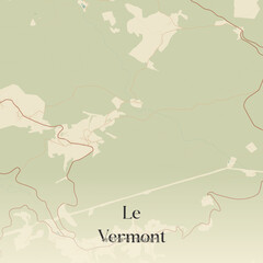 Fototapeta premium Vintage map of Le Vermont, France.