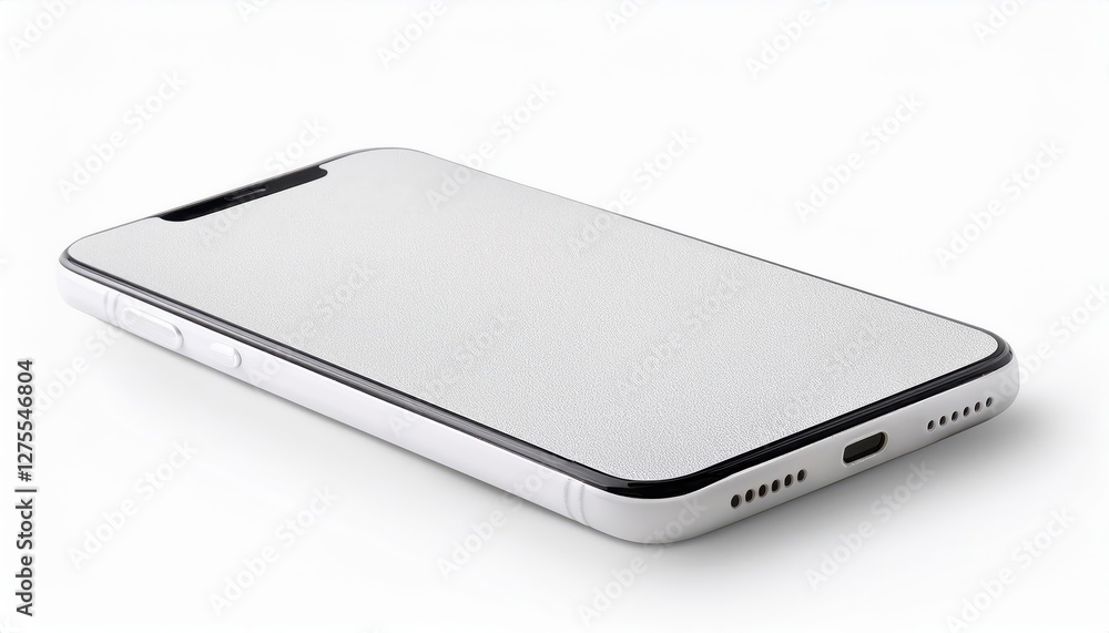 Poster sleek, modern white phone mockup showcasing realistic mobile device design from multiple angles and 