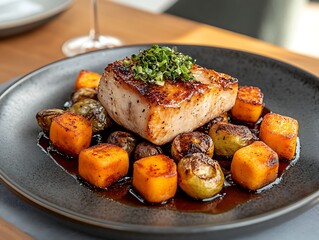 Gourmet Fish Dish at Restaurant