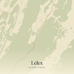 Obraz premium Vintage map of Lélex, France.