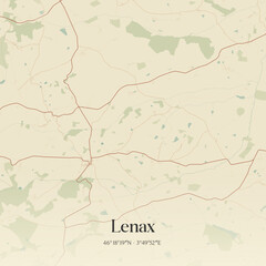 Obraz premium Vintage map of Lenax, France.