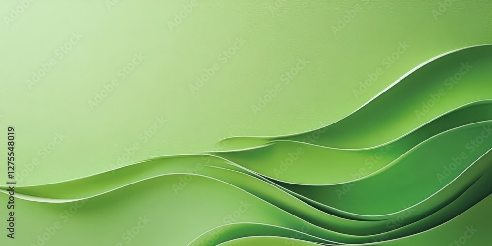 Poster vibrant green abstract background with flowing wave patterns in varying shades of green creating amp