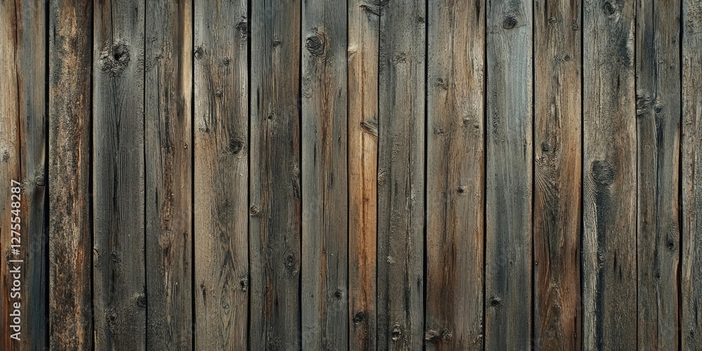 Aufkleber dark weathered wooden planks forming a textured backdrop with varying shades of brown and gray, arra