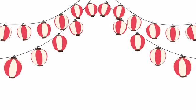 揺れるお祭り提灯の背景ループアニメーション
