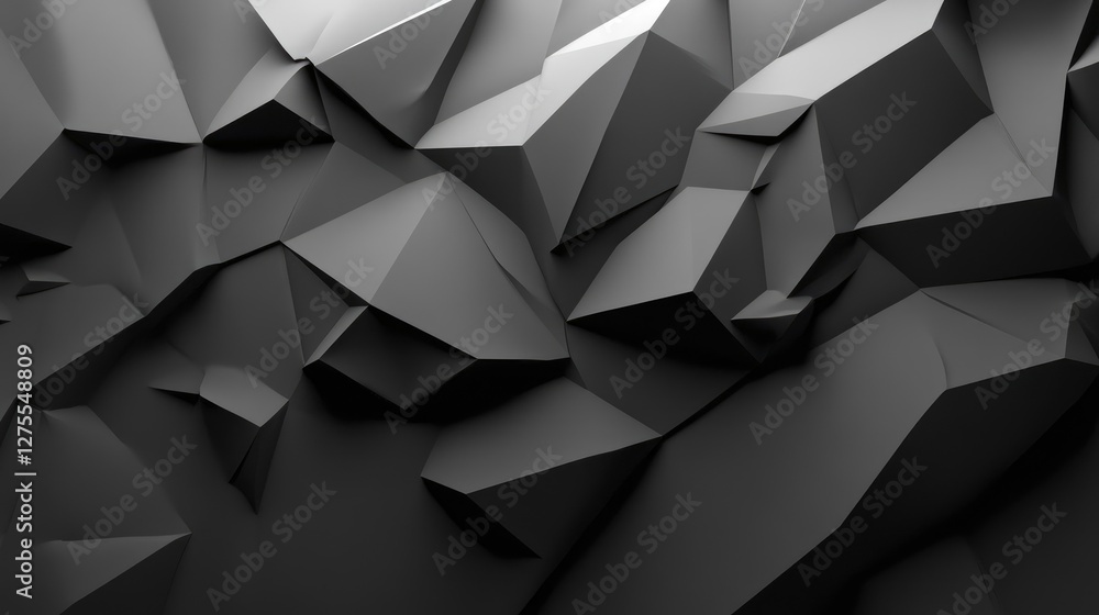 Poster abstract dark geometric background with sharp angles and shadows
