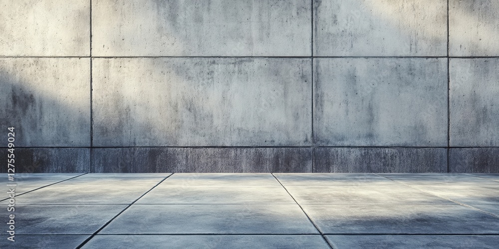 Poster concrete wall background with ample copy space in grey tones, horizontal layout with textured surfac