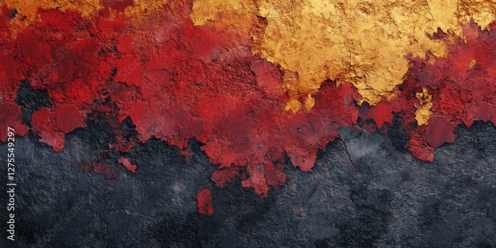 Aufkleber abstract textured wallpaper background with red, gold, and black hues layered in a gradient design c