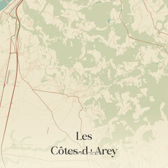 Fototapeta premium Vintage map of Les Côtes-d'Arey, France.