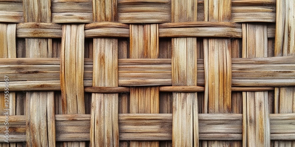 Aufkleber natural woven texture background in warm browns and beiges with intricate crosshatch patterns, ideal