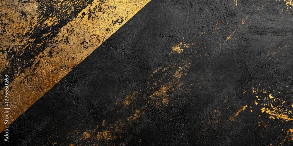 Poster textured black and gold abstract background featuring a diagonal gold stripe with intricate patterns