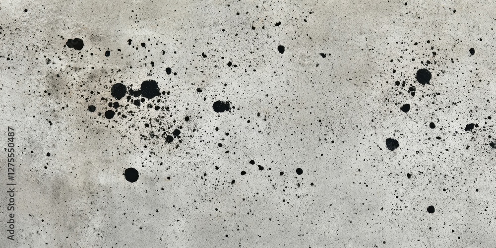 Poster gray concrete backdrop with scattered black specks, featuring a subtle texture and ample copy space 