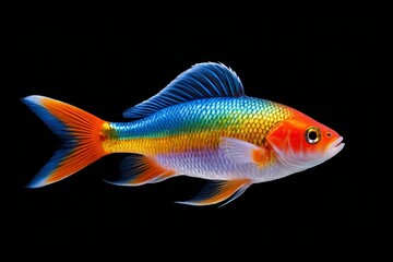 Fototapeta premium there is a fish that is colored in the colors of the rainbow
