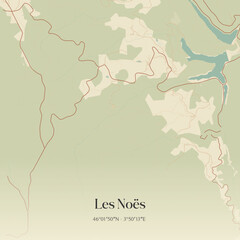 Obraz premium Vintage map of Les Noës, France.