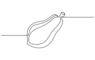 Continuous single one line drawing of fresh papaya exotic tropical fruit, Continuous one line drawing of sliced healthy organic papaya for orchard logo identity