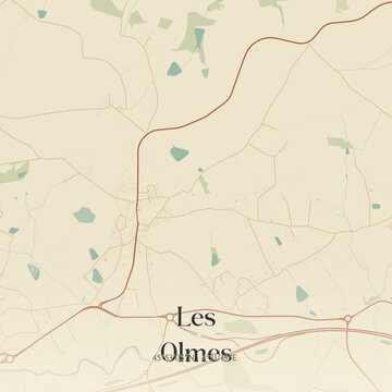 Vintage map of Les Olmes, France.