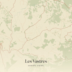 Fototapeta premium Vintage map of Les Vastres, France.