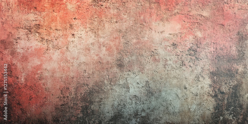Poster textured concrete wall background highlighting a rough grunge aesthetic in reddish and gray hues wit