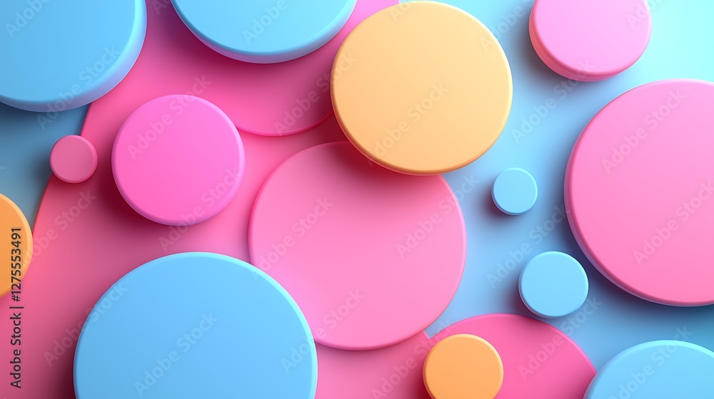 Poster Colorful circles float creating a modern design background, used for abstract or artistic concepts