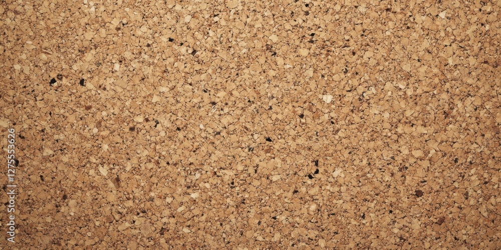 Poster brown textured cork board background with distinct tones of beige and dark speckles, ideal for copy 
