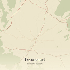 Fototapeta premium Vintage map of Levoncourt, France.
