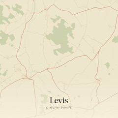 Obraz premium Vintage map of Levis, France.