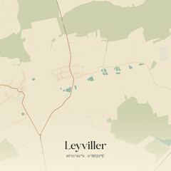 Obraz premium Vintage map of Leyviller, France.