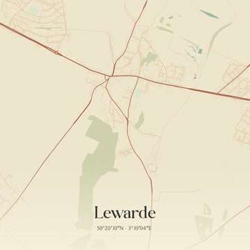 Vintage map of Lewarde, France.