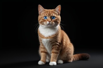 Obraz premium there is a cat with blue eyes sitting on a black surface