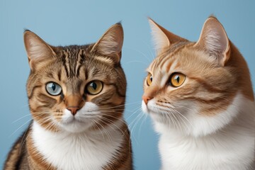 Obraz premium there are two cats that are looking at each other