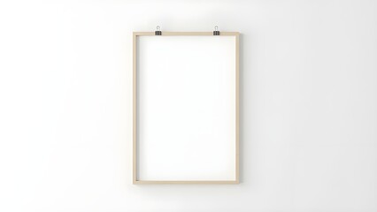 AI GENERATE, White empty paper with clips on the wall, isolate background