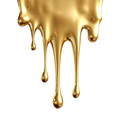 Golden Liquid Dripping Down, Bright Shiny Glimmering Texture
