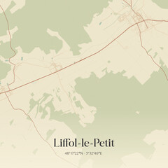 Obraz premium Vintage map of Liffol-le-Petit, France.