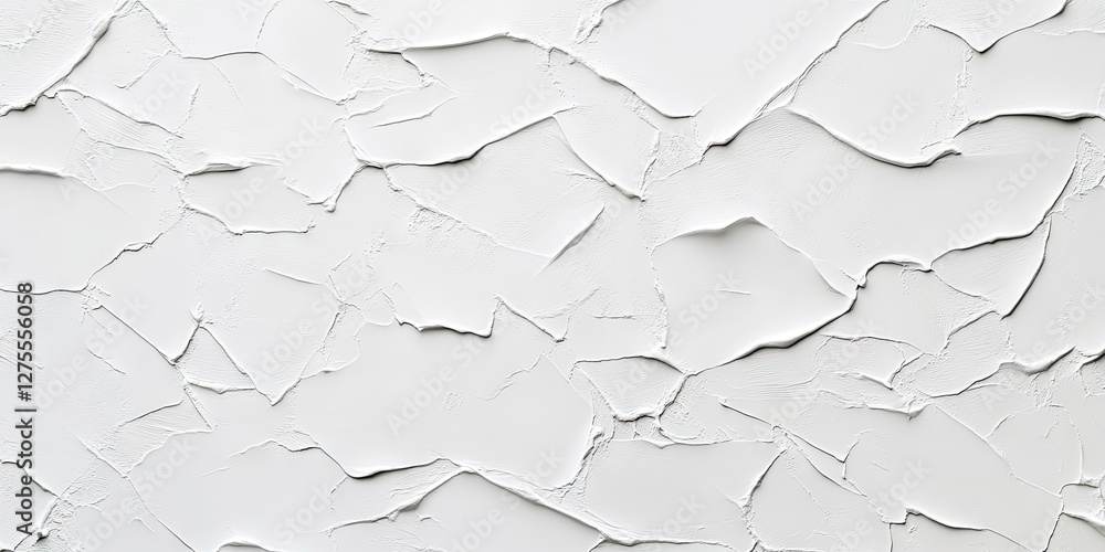 Poster textured white plaster wall with irregular cracked patterns and smooth areas creating a modern and r
