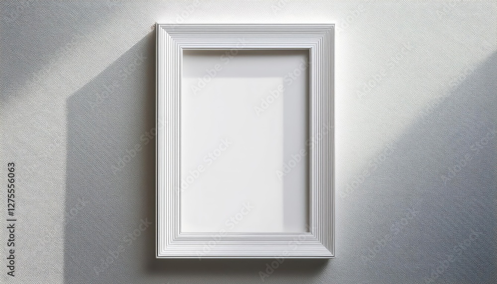 Poster 3d rendering minimalist vertical white frame against a monochromatic backdrop elegant and modern, pe