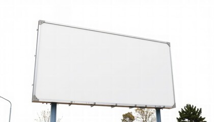 Obraz premium A large blank outdoor billboard ready for advertisements features a clean, unobtrusive design, ideal for marketing messages in urban settings.