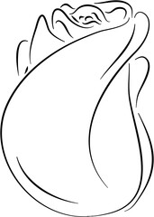 rose floral line art decoration 