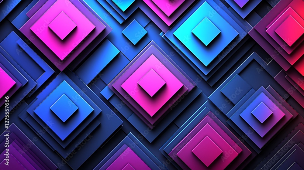 Poster colorful geometric abstract pattern of squares and rectangles, modern design