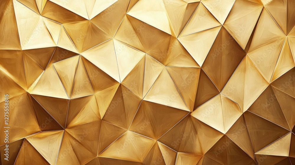 Poster abstract golden geometric pattern: luxurious triangular texture
