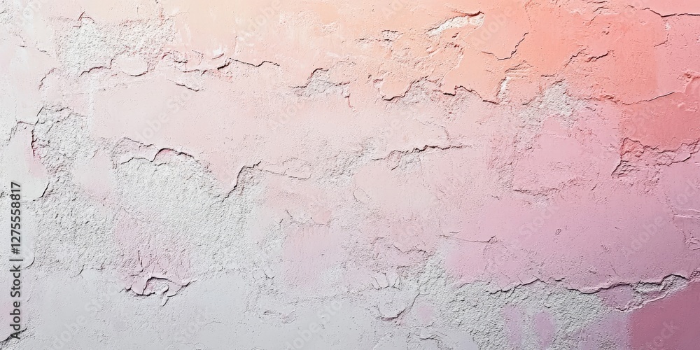Fototapete textured wall with white and light pink gradient; cracks and rough patches create a distressed look;