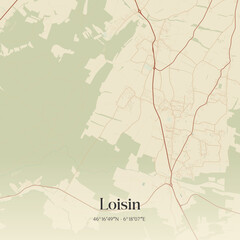 Obraz premium Vintage map of Loisin, France.