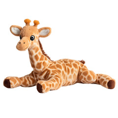 Obraz premium Adorable Plush Giraffe Toy isolated on transparent background