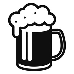 beer mug icon flat vector illustration black logo clipart