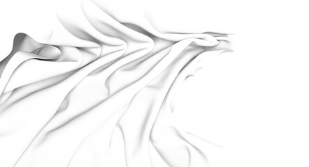 Abstract background of white fabric with soft folds and wrinkles, perfect for design projects.