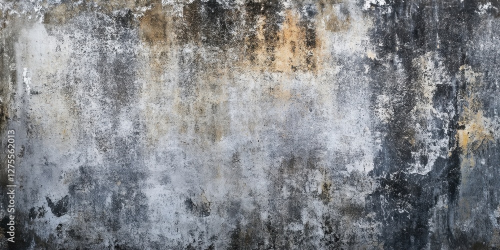 Aufkleber grunge concrete wall texture with shades of gray and subtle beige stains arranged horizontally showc