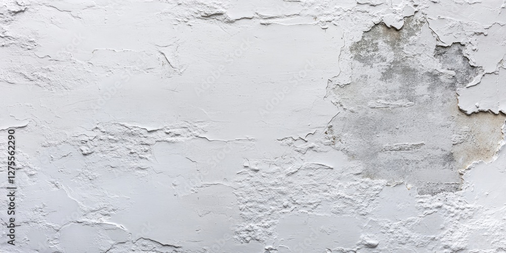 Aufkleber textured white wall with peeling paint and subtle gray patches, centered in the composition for a di